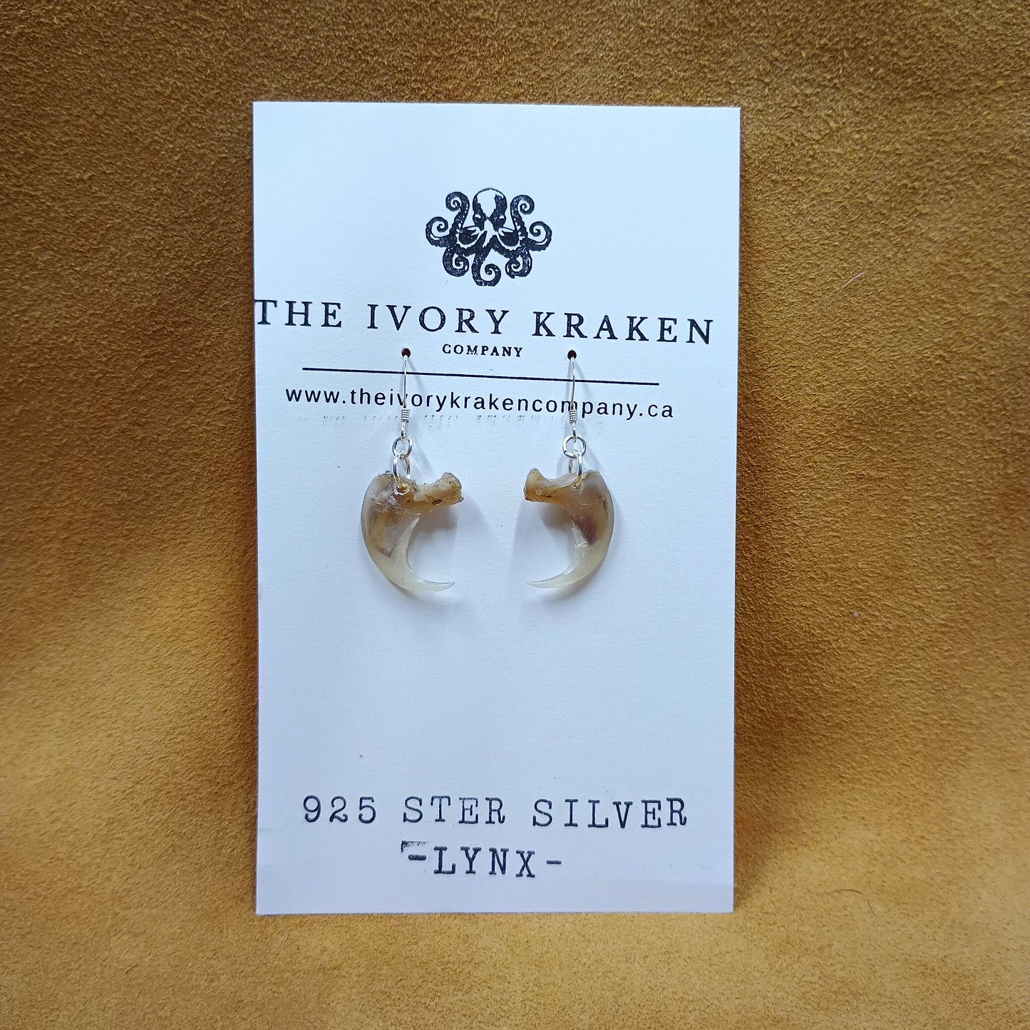 Lynx Claw Earrings - 925 Sterling Silver (B)