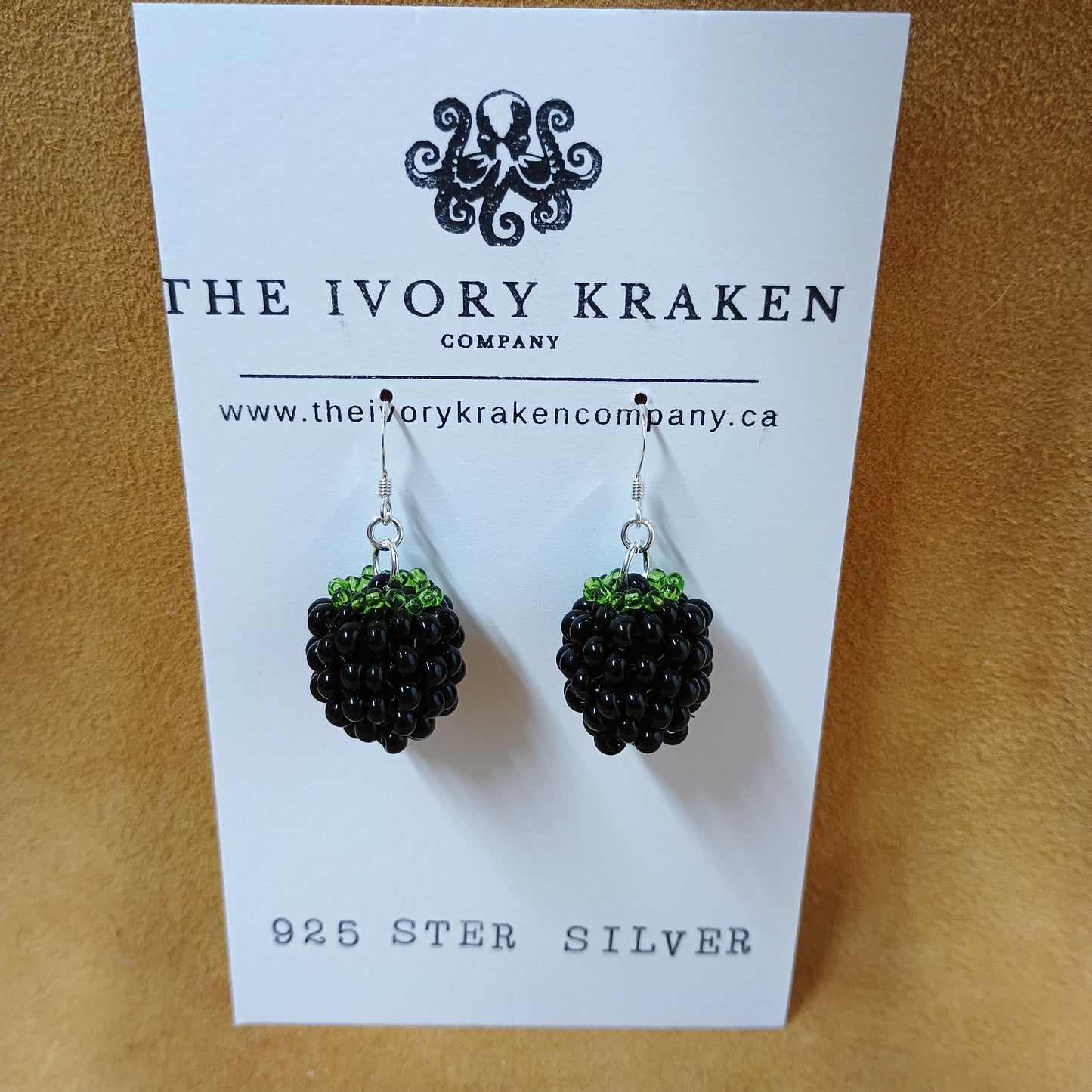 Beaded Blackberry Earrings – 925 Sterling Silver