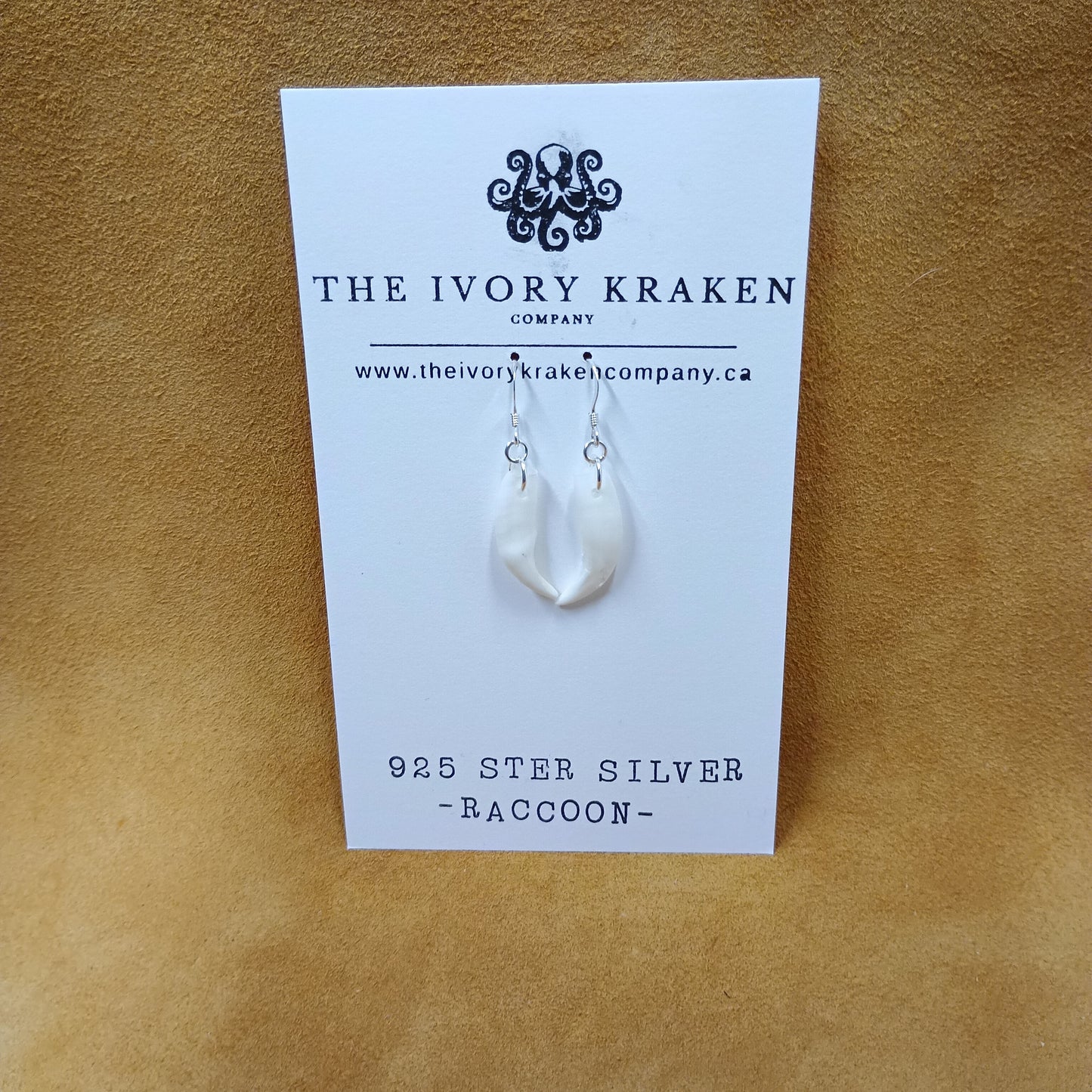 Raccoon Teeth Earrings - 925 Sterling Silver (C)