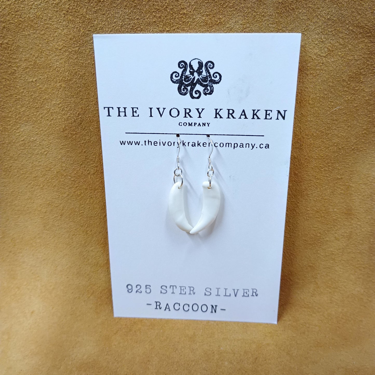 Raccoon Teeth Earrings - 925 Sterling Silver (D)