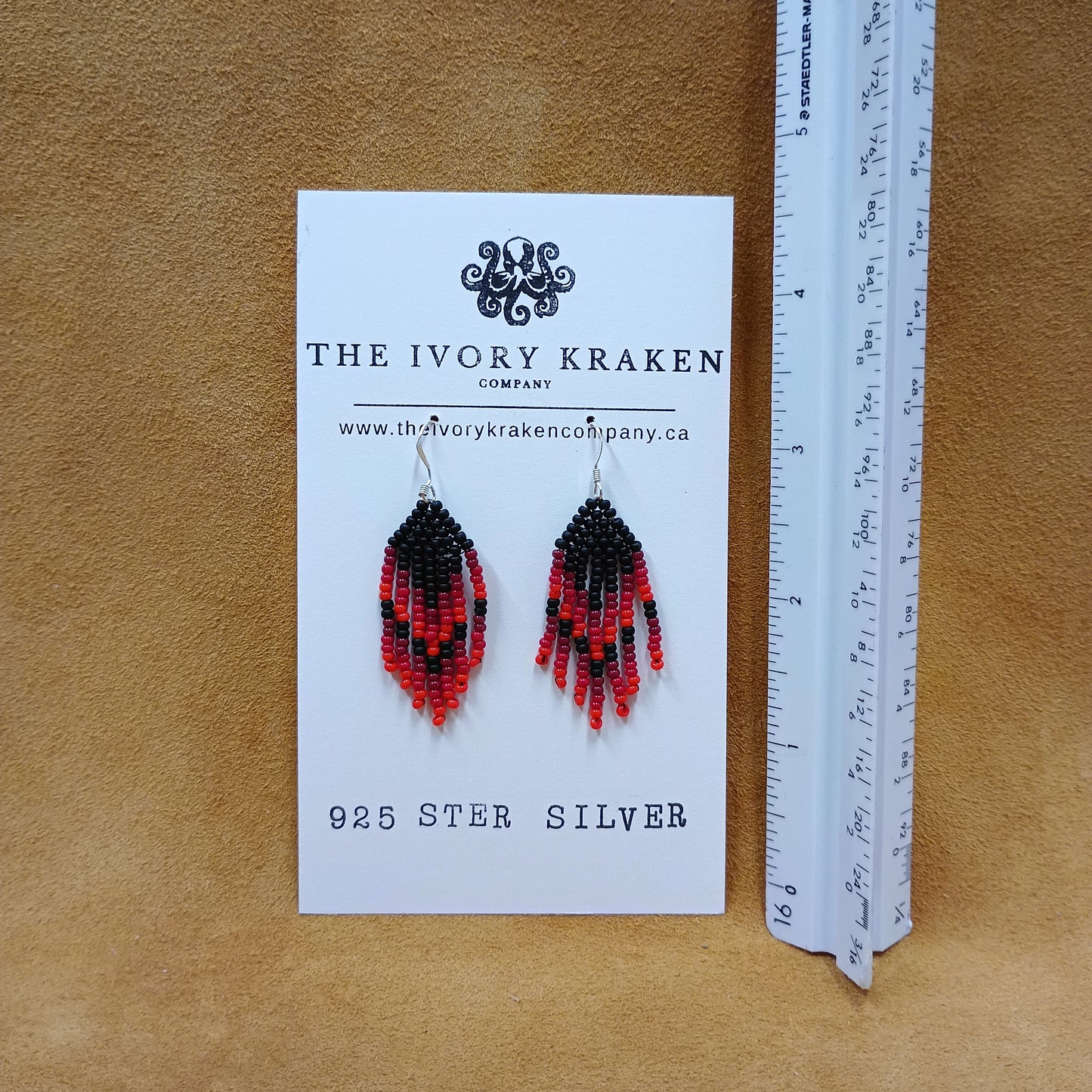 Beaded Earrings - Midnight Autumn - 925 Sterling Silver