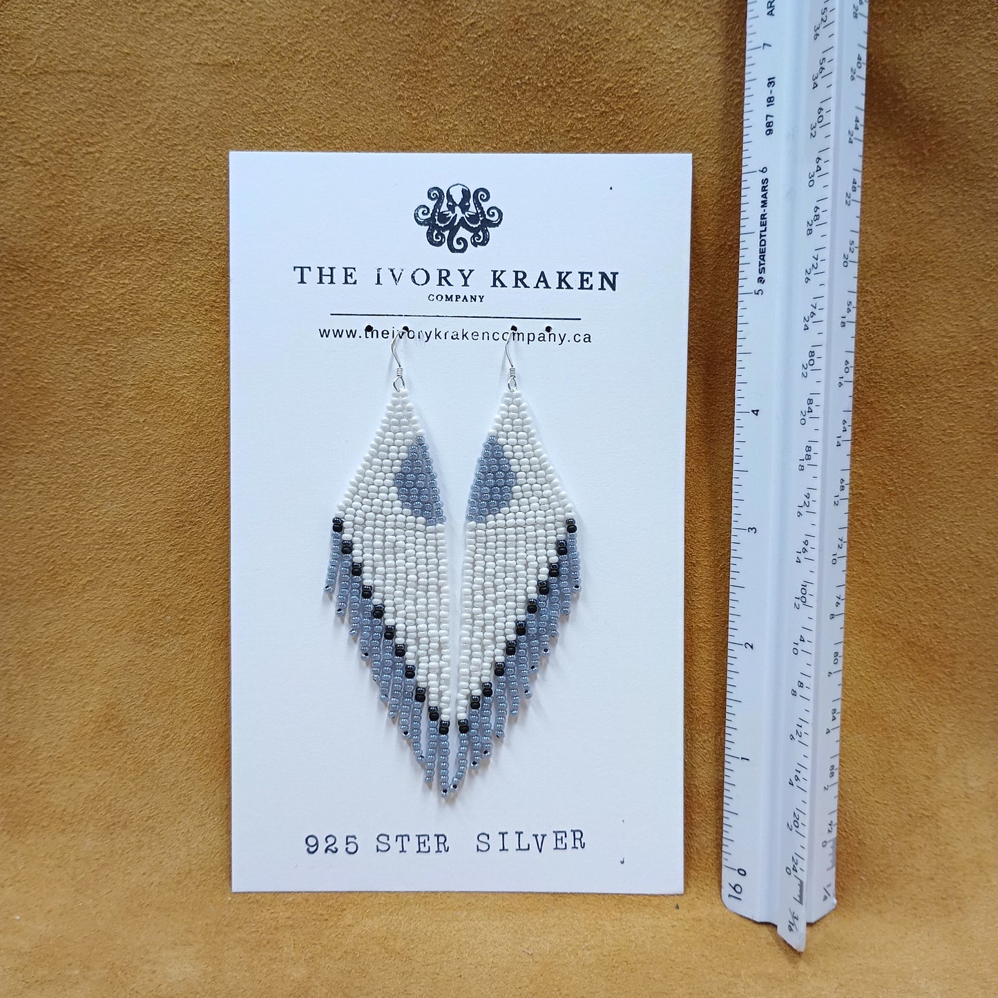 Beaded Earrings- Winter Frost - 925 Sterling Silver