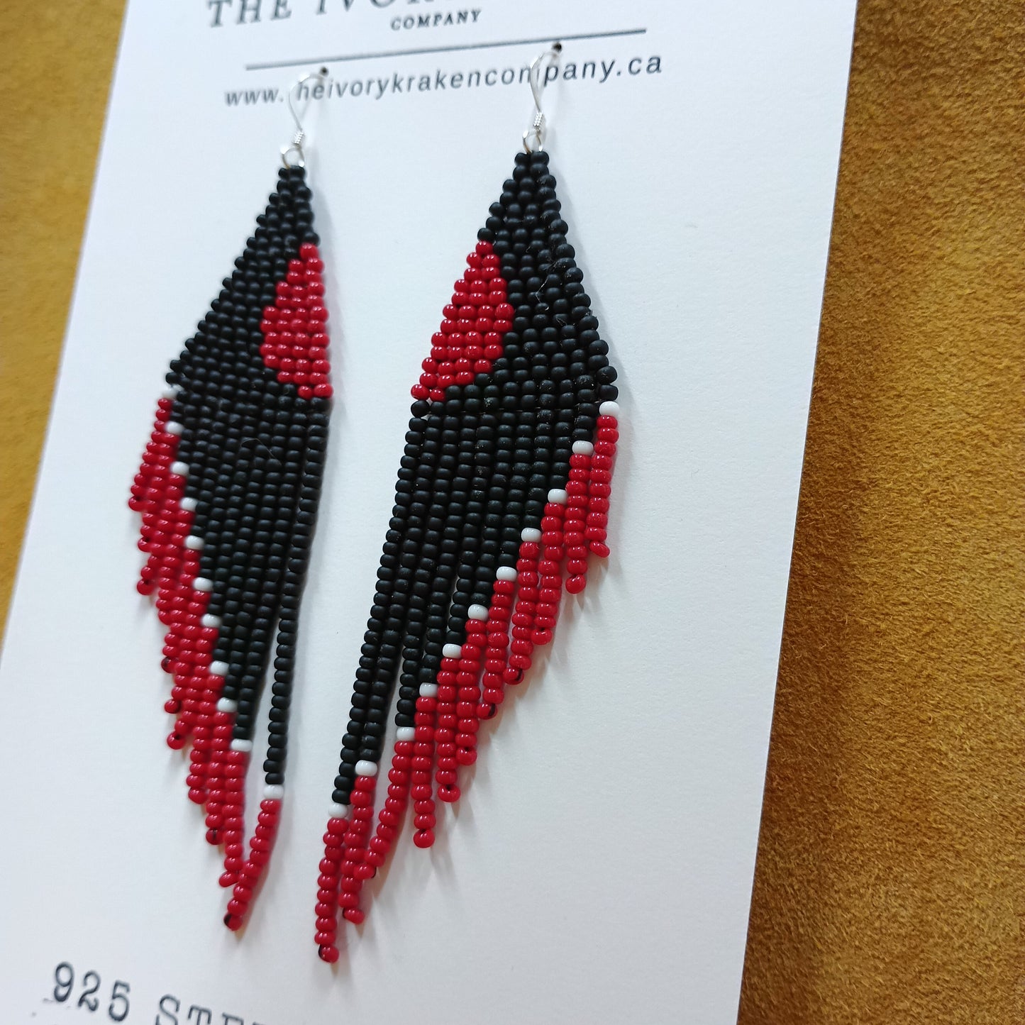 Beaded Earrings - Midnight Autumn - 925 Sterling Silver