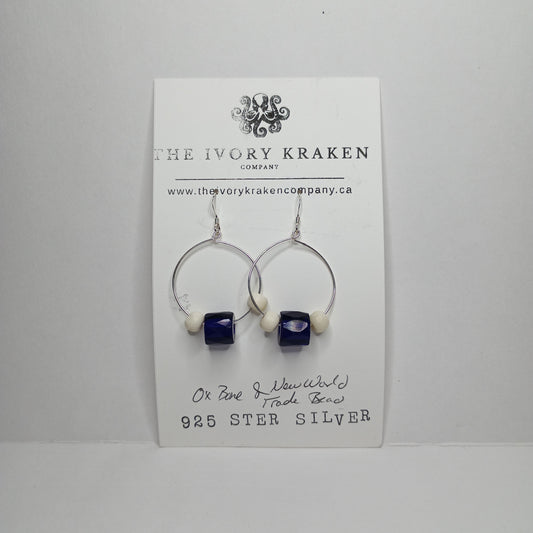 Trade Bead and Buffalo Bone - 925 sterling silver