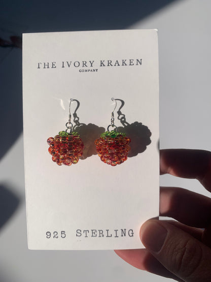Beaded Salmon Berry Earrings