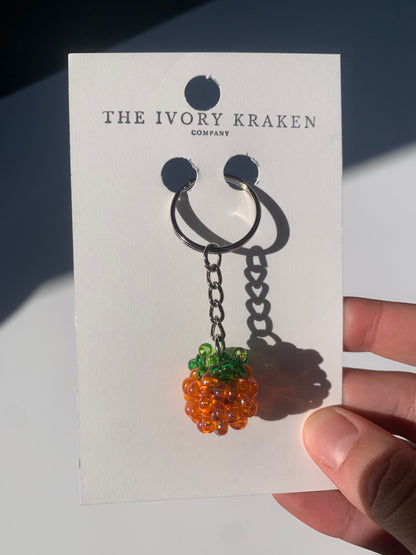 Beaded Salmon Berry Keychain