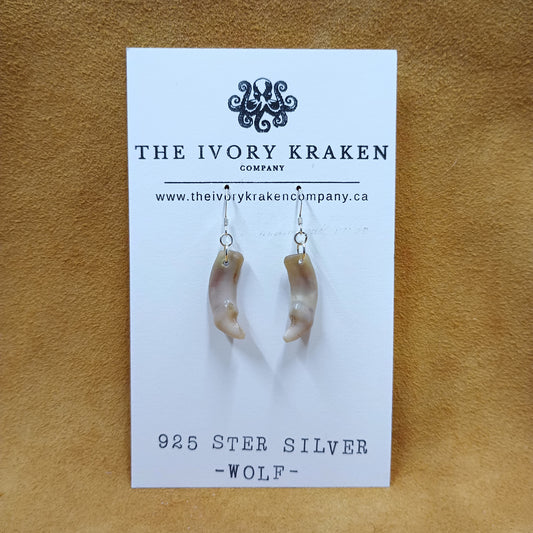 Wolf Tooth Earrings - 925 Sterling Silver