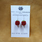 Beaded Realistic Raspberry Earrings – 925 Sterling Silver (B)