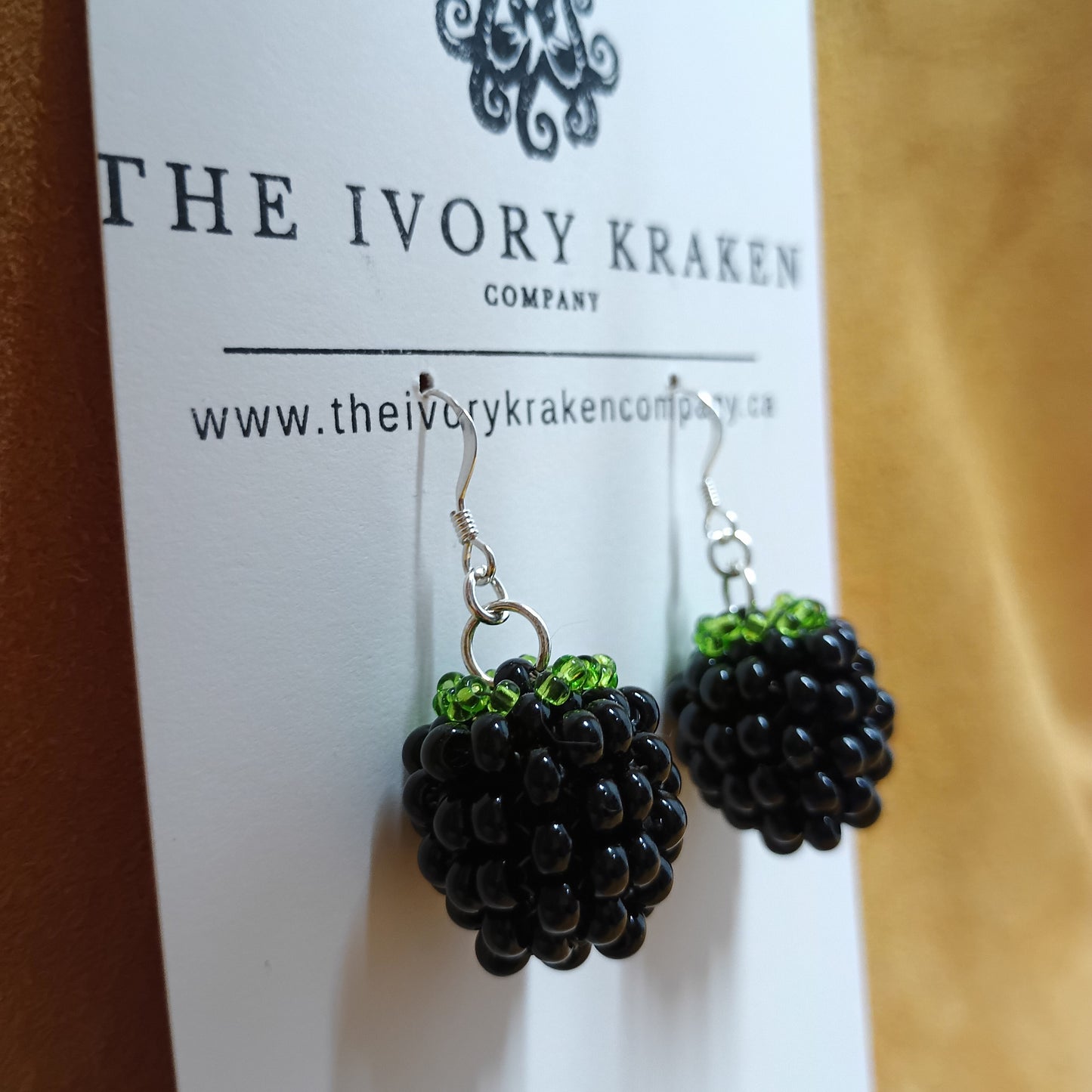 Beaded Blackberry Earrings – 925 Sterling Silver
