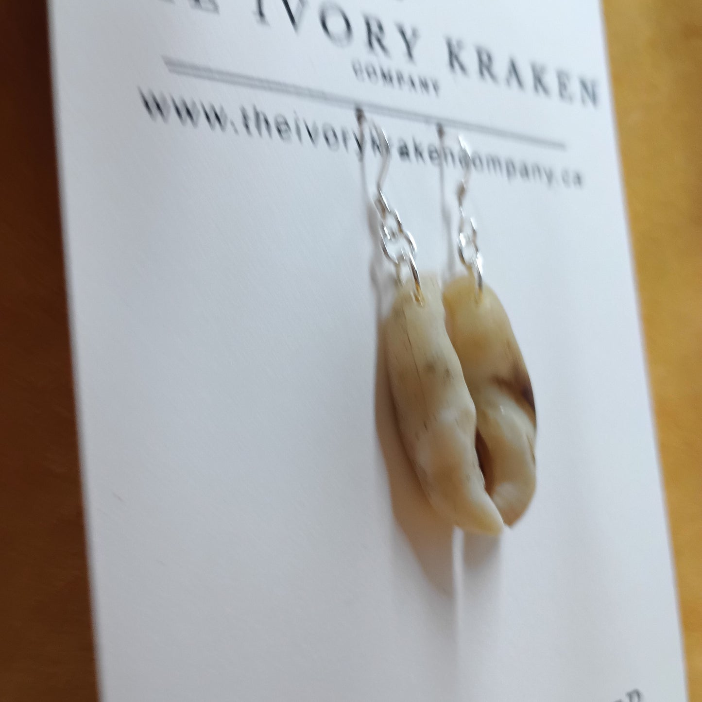 Black Bear Teeth Earrings - 925 Sterling Silver (A)