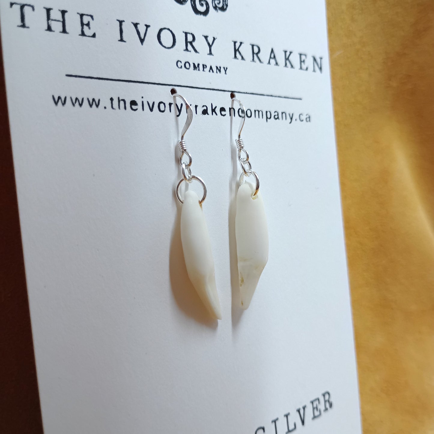 Raccoon Teeth Earrings - 925 Sterling Silver (A)