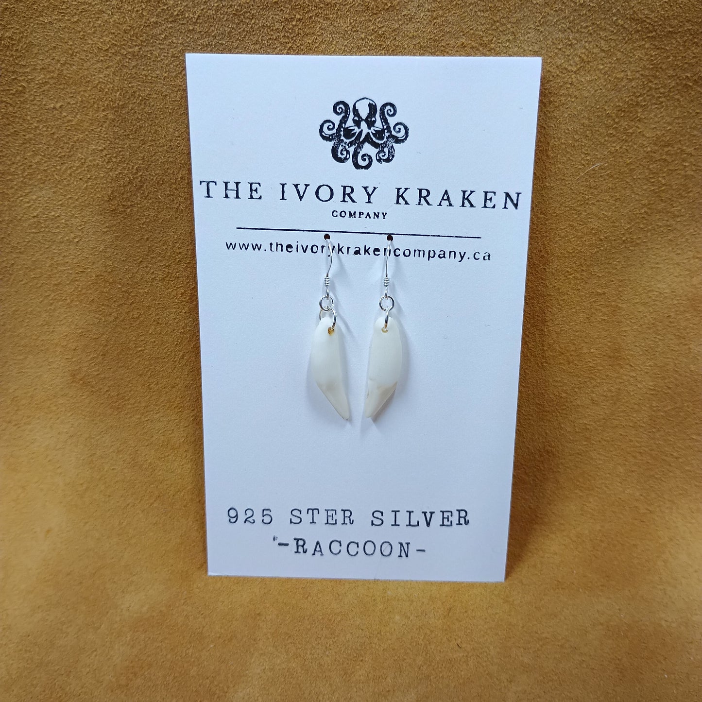 Raccoon Teeth Earrings - 925 Sterling Silver (A)