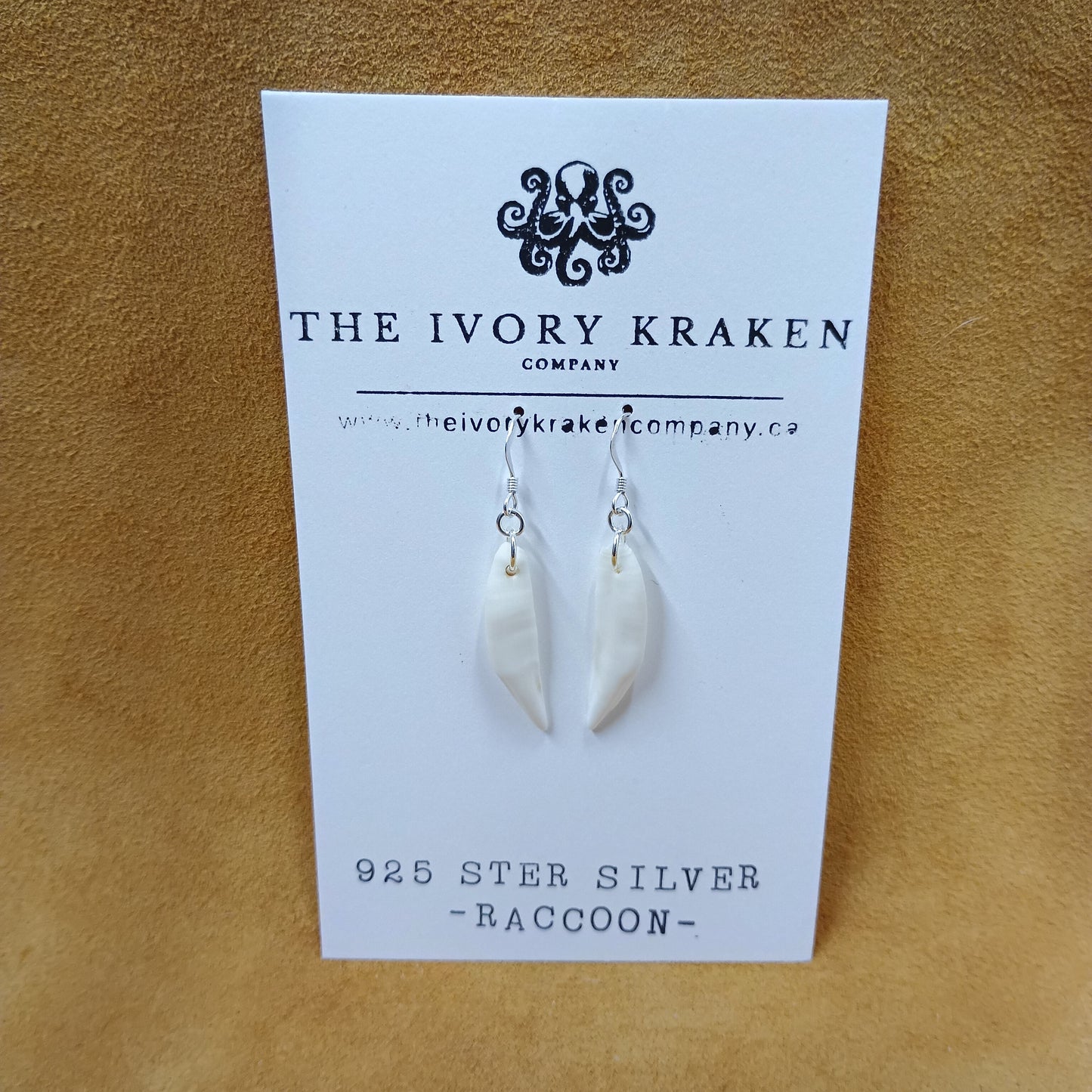 Raccoon Teeth Earrings - 925 Sterling Silver (B)
