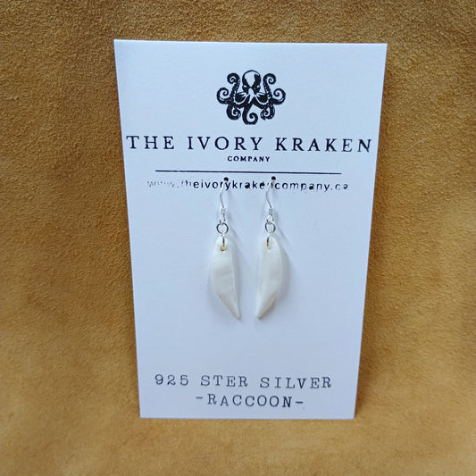 Raccoon Teeth Earrings - 925 Sterling Silver (B)