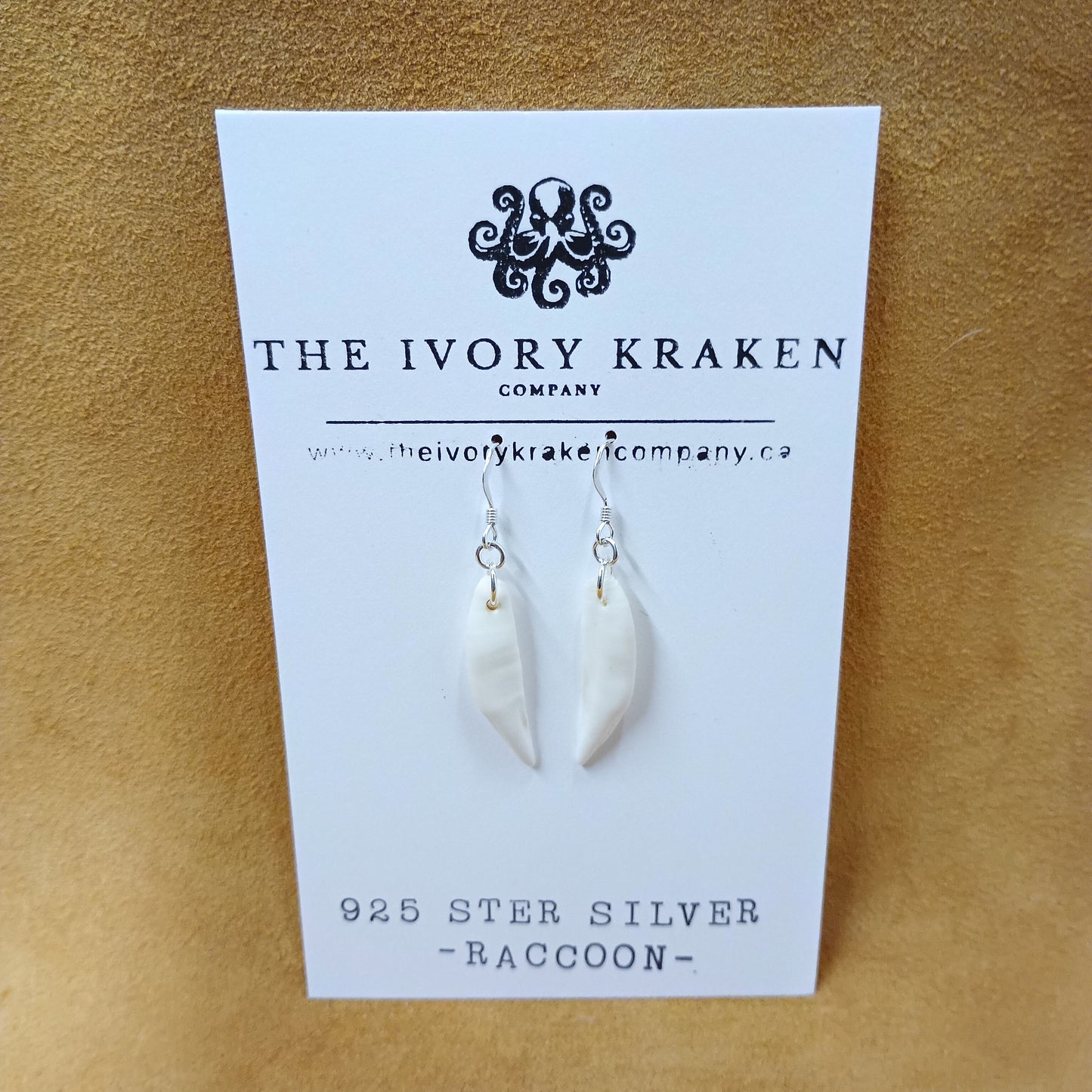 Raccoon Teeth Earrings - 925 Sterling Silver (B)