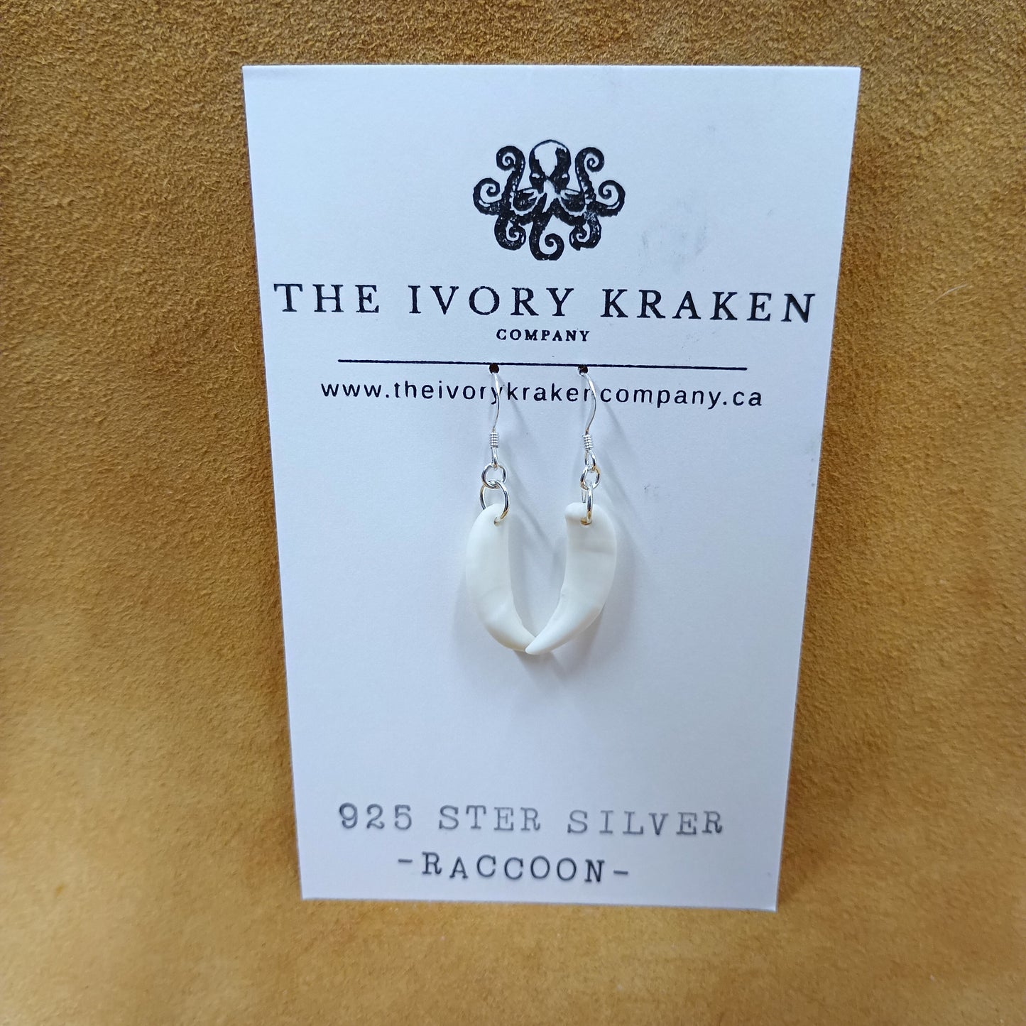 Raccoon Teeth Earrings - 925 Sterling Silver (D)