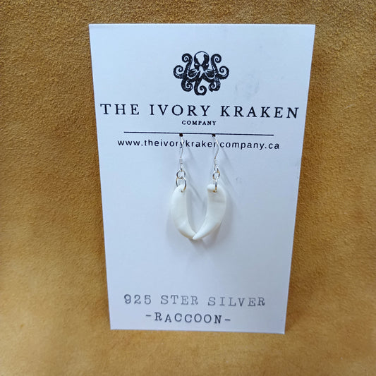 Raccoon Teeth Earrings - 925 Sterling Silver (D)