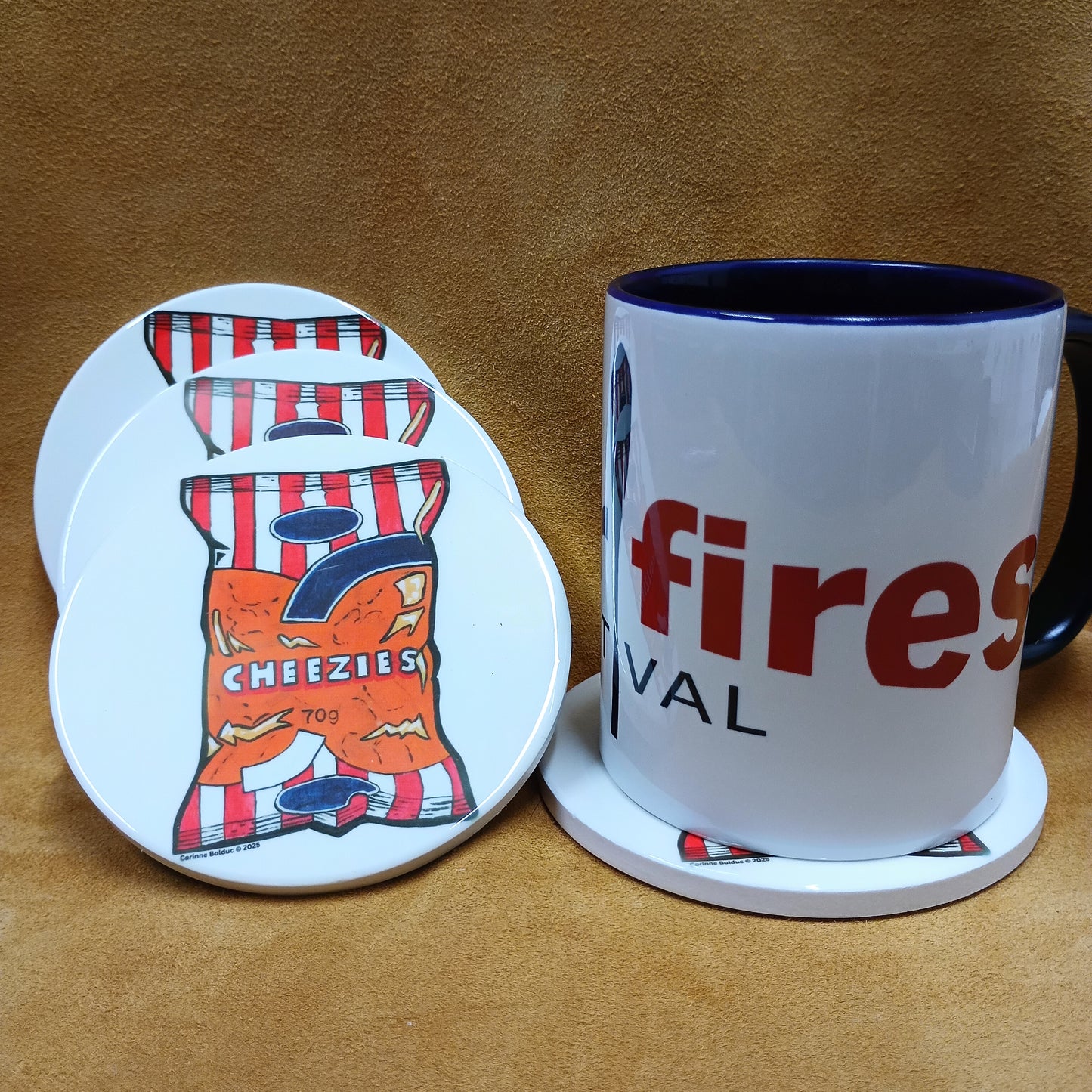 Ceramic Cheezie Coaster - Painting Print