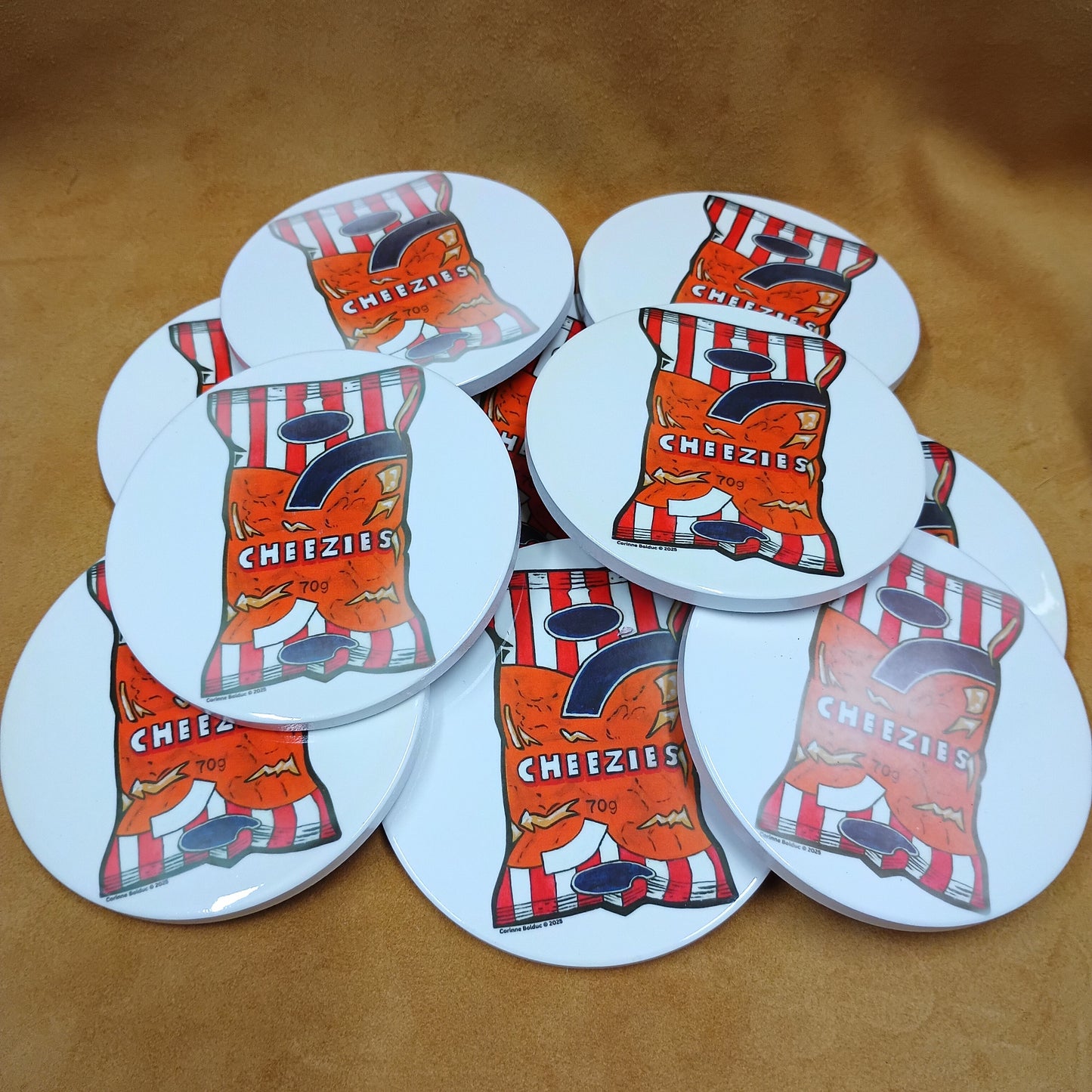 Ceramic Cheezie Coaster - Painting Print
