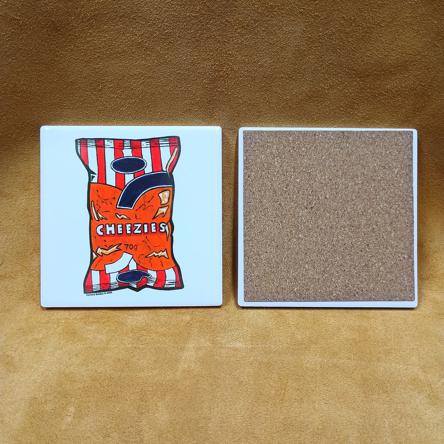 Ceramic Cheezie Coaster - Painting Print