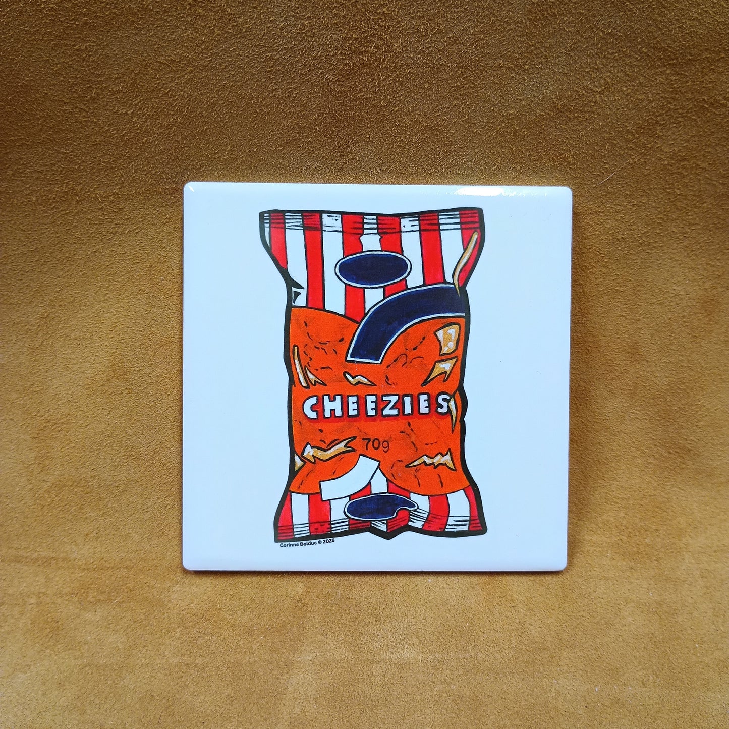 Ceramic Cheezie Coaster - Painting Print