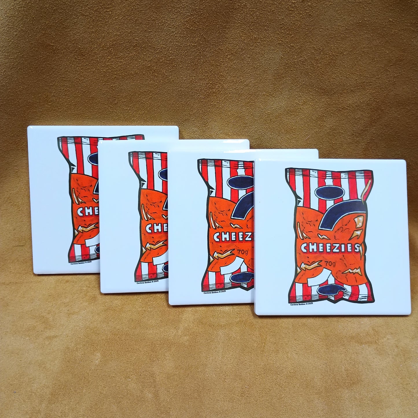 Ceramic Cheezie Coaster - Painting Print