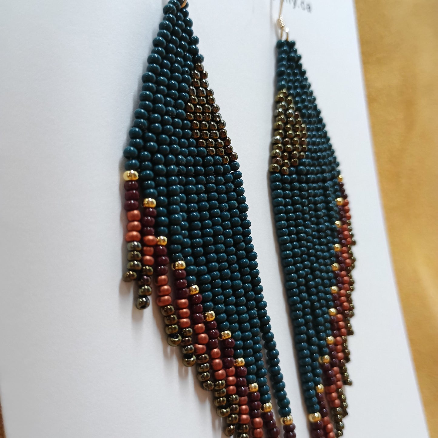 Beaded Earrings - Ancestral Forest - 14k Gold Fl & 24K Gold Pl