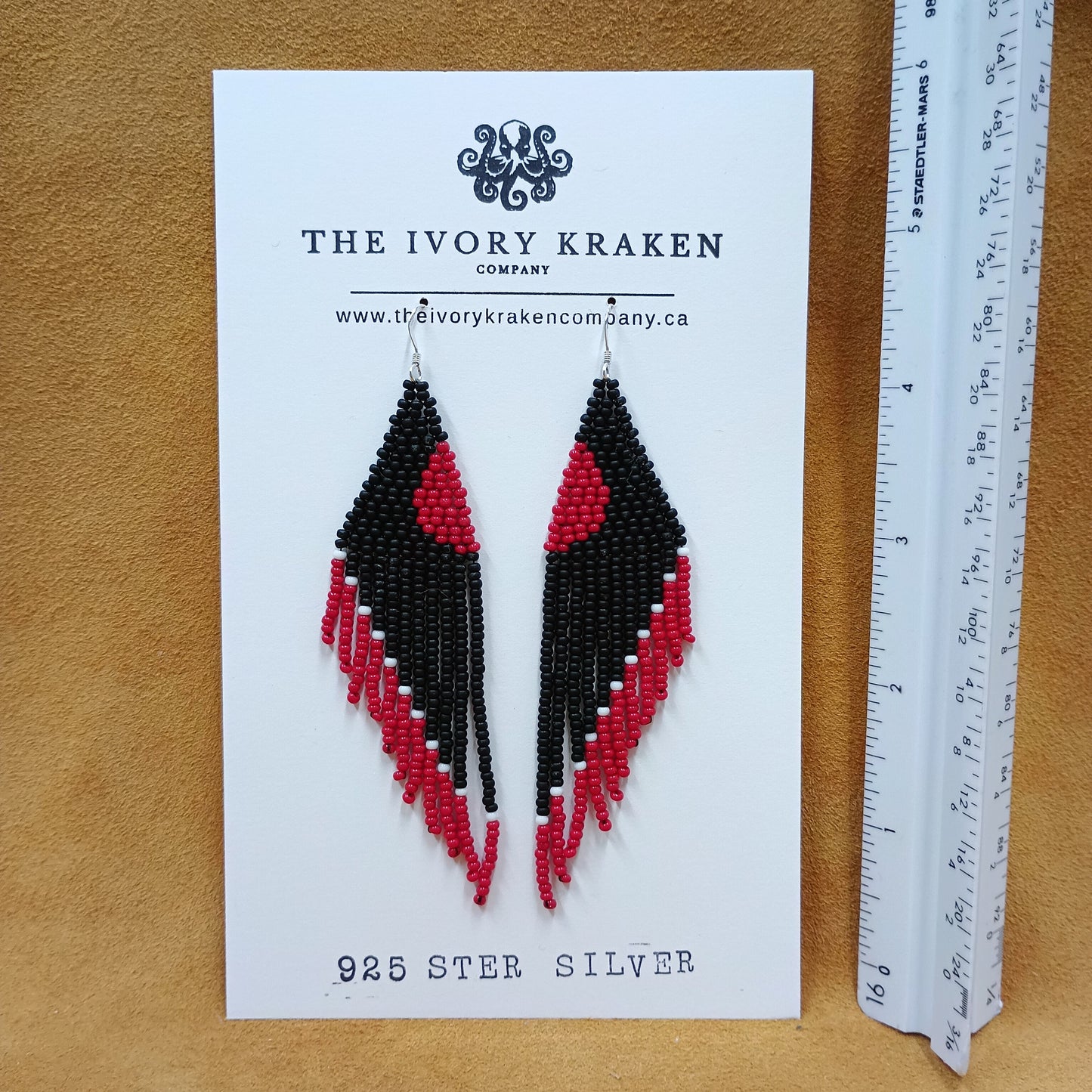 Beaded Earrings - Midnight Autumn - 925 Sterling Silver