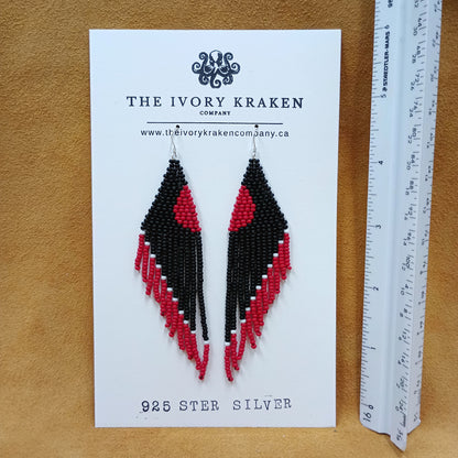 Beaded Earrings - Midnight Autumn - 925 Sterling Silver