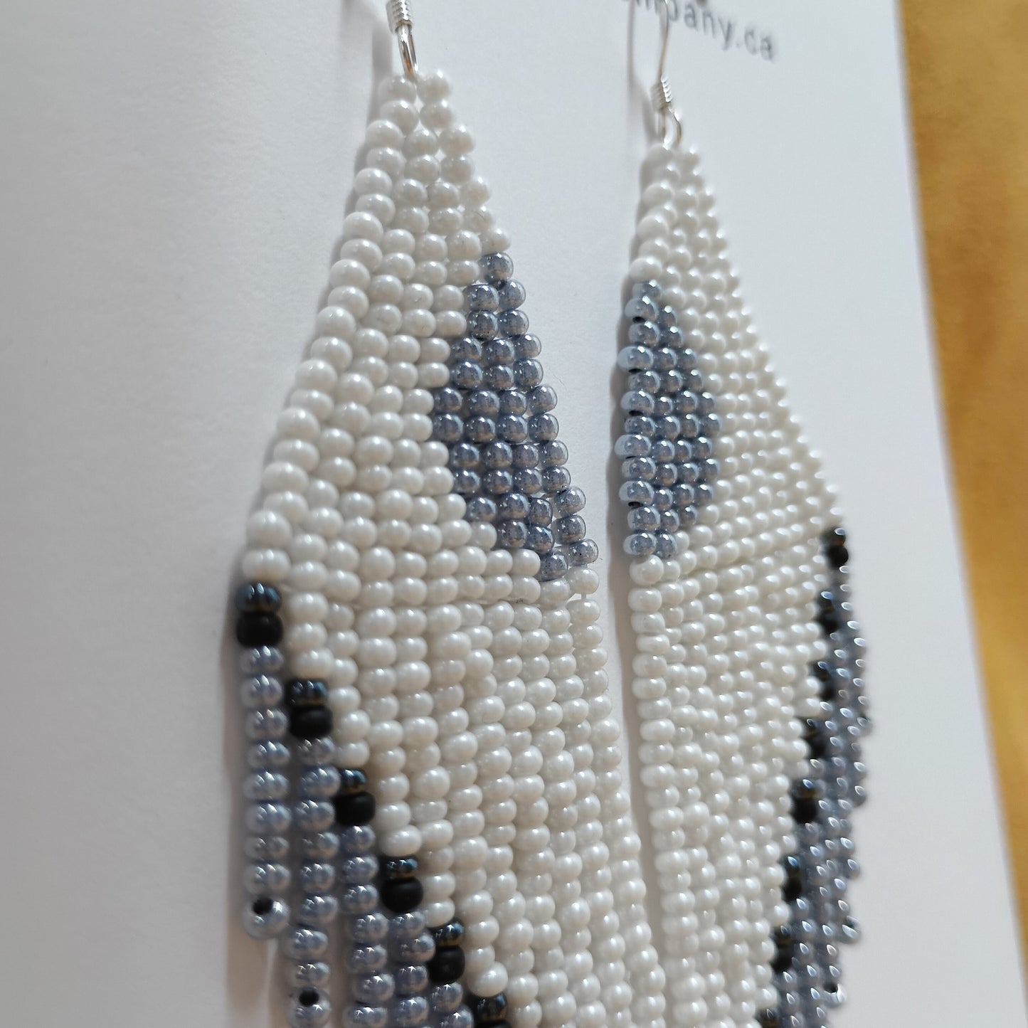 Beaded Earrings- Winter Frost - 925 Sterling Silver