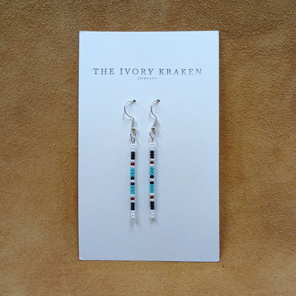 Minimalist Drop Earrings - Desert Teal - NF/LF Silver Plate