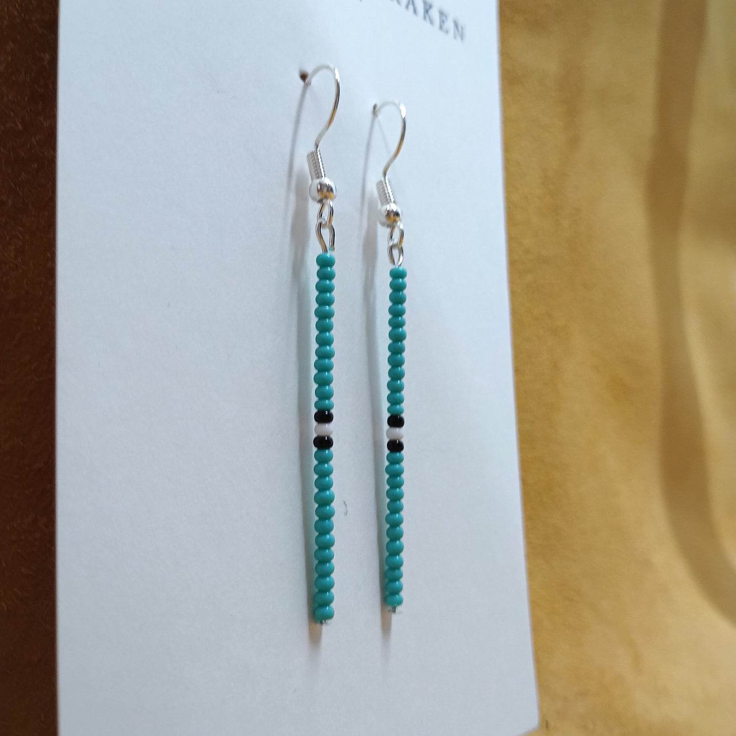 Minimalist Drop Earrings - Indigenous Turquoise - NF/LF Silver Plate