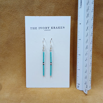 Minimalist Drop Earrings - Indigenous Turquoise - NF/LF Silver Plate