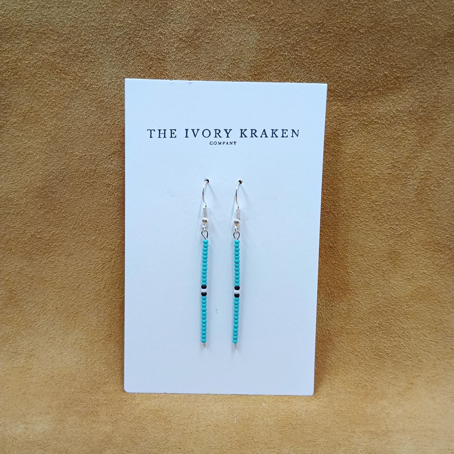 Minimalist Drop Earrings - Indigenous Turquoise - NF/LF Silver Plate